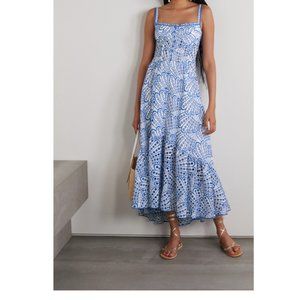 Charo Ruiz Ibiza Irene Blue & White Cotton Maxi Dress Sz XS